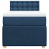 Cama box spring con colchón tela azul 90x190