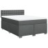 Cama box spring con colchón tela gris oscuro 160x200