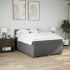 Cama box spring con colchón tela gris oscuro 160x200