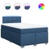 Cama box spring con colchón tela azul 120x190