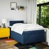 Cama box spring con colchón tela azul 120x190