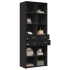 Aparador alto madera de ingeniería negro 70x42,5x185
