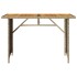 Mesa de jardín superficie de madera ratán PE beige 110x68x70