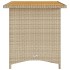 Mesa de jardín superficie de madera ratán PE beige 110x68x70