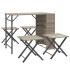 Juego de comedor de jardín plegable 5 pzas ratán PE gris