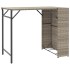 Juego de comedor de jardín plegable 5 pzas ratán PE gris