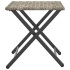 Juego de comedor de jardín plegable 5 pzas ratán PE gris