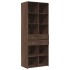 Aparador alto madera de ingeniería marrón roble 70x42,5x185