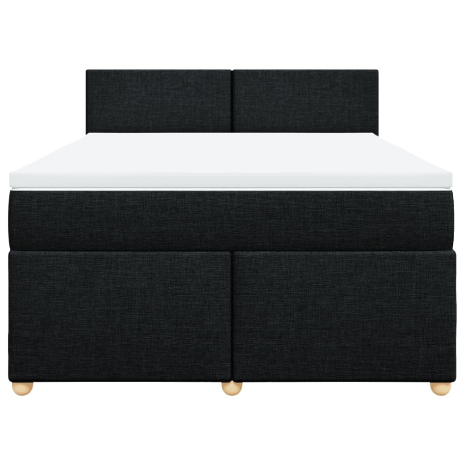 Cama box spring con colchón tela negro 140x190