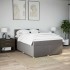 Cama box spring con colchón tela gris taupe 140x190
