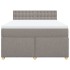 Cama box spring con colchón tela gris taupe 140x190