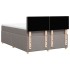 Cama box spring con colchón tela gris taupe 140x190