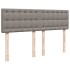 Cama box spring con colchón tela gris taupe 140x190