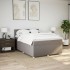 Cama box spring con colchón tela gris taupe 140x200