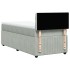 Cama box spring con colchón terciopelo gris claro 100x200