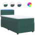 Cama box spring con colchón terciopelo verde oscuro 100x200