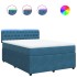 Cama box spring con colchón terciopelo azul 140x190