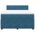 Cama box spring con colchón terciopelo azul 140x190
