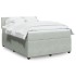Cama box spring con colchón terciopelo gris claro 140x200