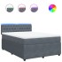 Cama box spring con colchón terciopelo gris oscuro 140x200