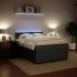 Cama box spring con colchón terciopelo gris oscuro 140x200