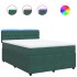 Cama box spring con colchón terciopelo verde oscuro 140x200
