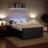 Cama box spring con colchón terciopelo gris oscuro 140x200