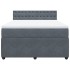 Cama box spring con colchón terciopelo gris oscuro 140x200