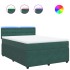 Cama box spring con colchón terciopelo verde oscuro 140x200