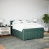 Cama box spring con colchón terciopelo verde oscuro 140x200