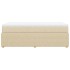 Cama box spring con colchón tela color crema 90x190