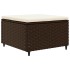 Set muebles de jardín 5 piezas y cojines ratán sintético