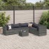 Set de muebles de jardín 7 pzas y cojines ratán sintético
