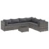 Set de muebles de jardín 7 pzas y cojines ratán sintético