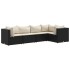 Set de muebles de jardín 5 pzas y cojines ratán sintético