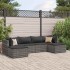 Set de muebles de jardín 6 pzas y cojines ratán sintético