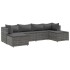 Set de muebles de jardín 6 pzas y cojines ratán sintético