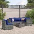Set de muebles de jardín 6 pzas y cojines ratán sintético
