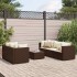 Set muebles de jardín 6 piezas y cojines ratán sintético