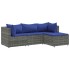 Set de muebles de jardín 4 pzas y cojines ratán sintético