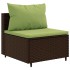 Set muebles de jardín 7 piezas y cojines ratán sintético