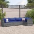 Set de muebles de jardín 5 pzas y cojines ratán sintético