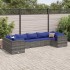 Set de muebles de jardín 7 pzas y cojines ratán sintético