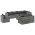 Set de muebles de jardín 9 pzas y cojines ratán sintético