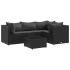 Set de muebles de jardín 5 pzas y cojines ratán sintético