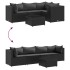Set de muebles de jardín 5 pzas y cojines ratán sintético