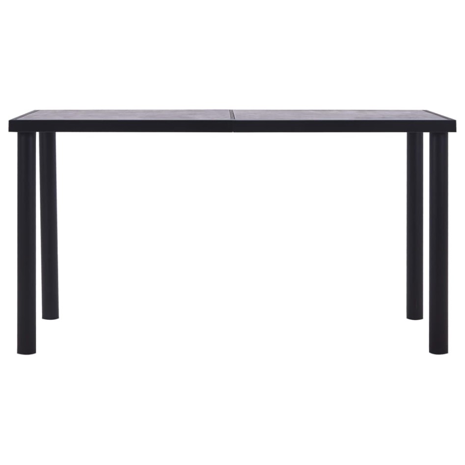Mesa de comedor de MDF negro y gris hormigón 140x70x75
