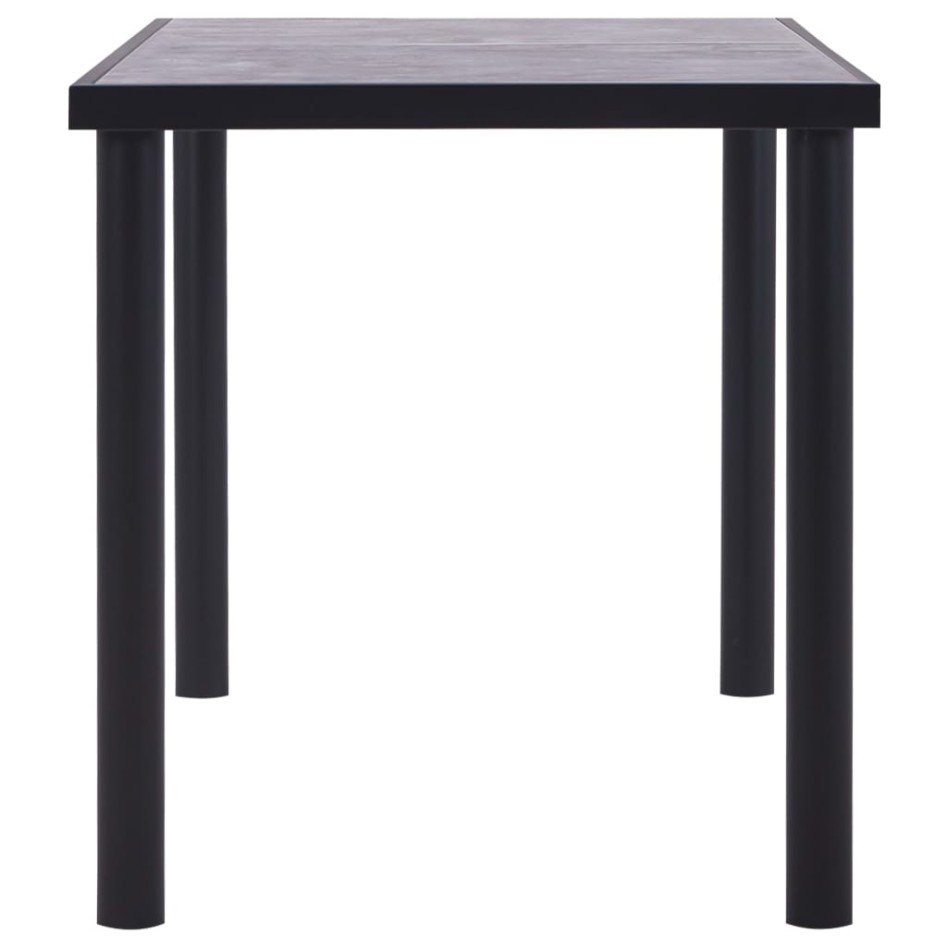 Mesa de comedor de MDF negro y gris hormigón 140x70x75