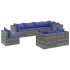 Set de muebles de jardín 8 pzas y cojines ratán sintético