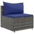 Set de muebles de jardín 8 pzas y cojines ratán sintético